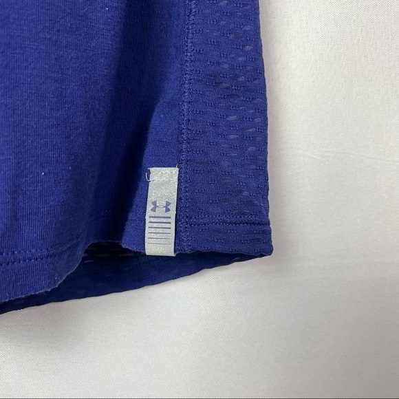 Under Armour UA Racerback Blue Purple Mesh Detail Athletic Tank Top S - Picture 5 of 5